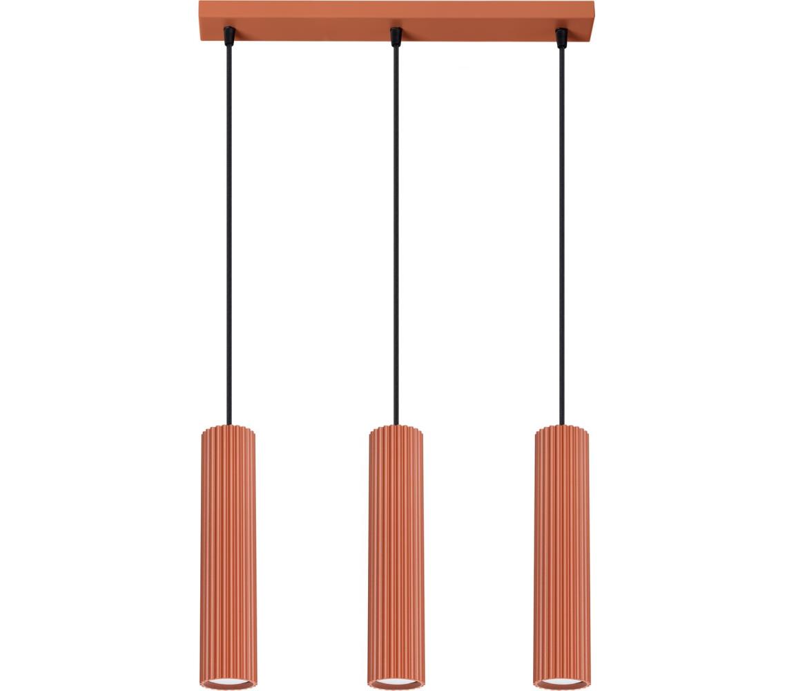 Sollux SL.1632 - Żyrandol na lince KARBON 3xGU10/10W/230V czerwony