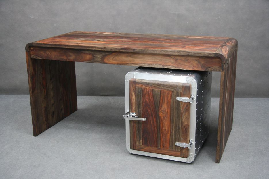 Tambora Biurko #782 + Szafka #781 Drewniany Zestaw Palisander Sheesham Olejowany B 3442