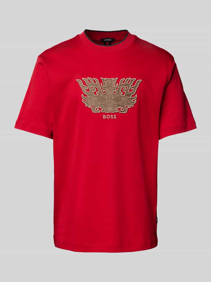 T-shirt z wyhaftowanym motywem i logo model ‘Taut’