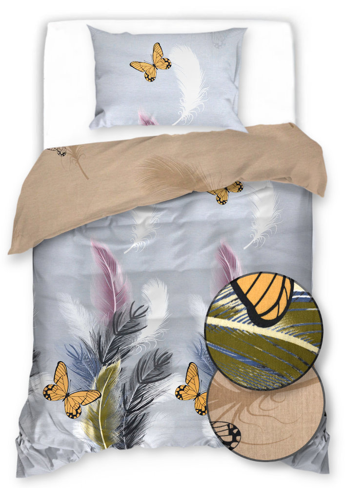 Pościel Bawełna Satynowa 140X200 Motylki 20986