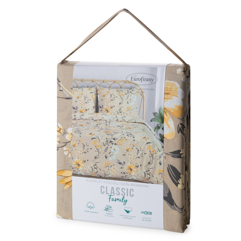 Pościel 140x200 2cz poszewka 70x80 BAWEŁNIANA classic EMY komplet kwiaty