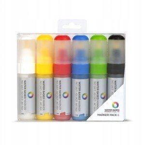 Markery akrylowe, dekoracyjne MTN 8mm Zestaw 6szt w etui plastikowym