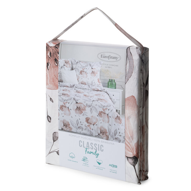 Pościel 220x200 Nicky biała kolorowa kwiaty