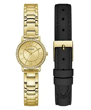 Guess Melody zegarek damski złoty delikatny z bransoletą i paskiem ZESTAW GW0808L2