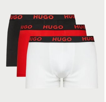 Męskie kąpielówki bokserki Hugo Boss Triplet Pack ze stretchem 3 pary - 10241868-972-XL