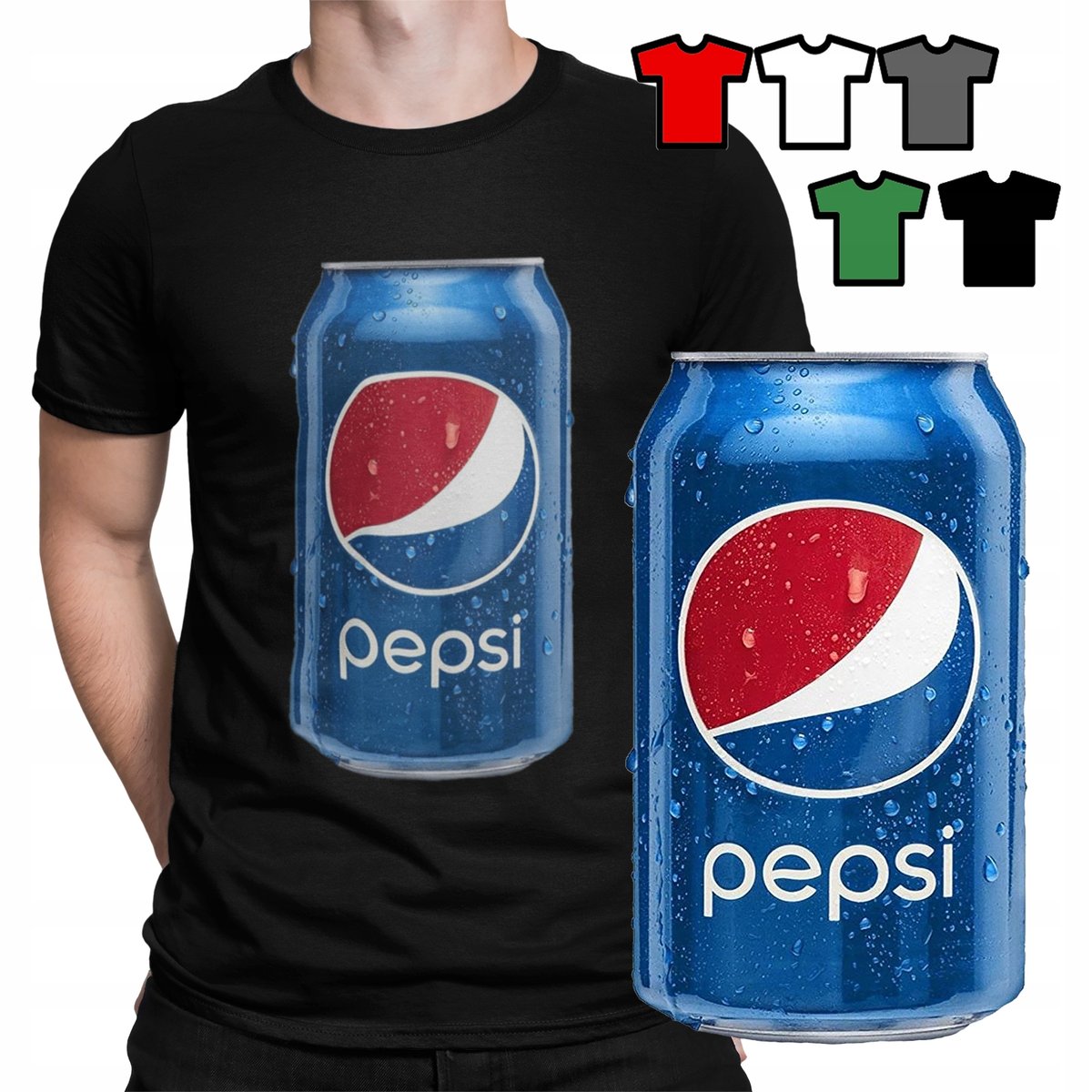KOSZULKA T-SHIRT MĘSKI WYBÓR - COLA PEPSI NAPOJE WZORY PREZENT - M