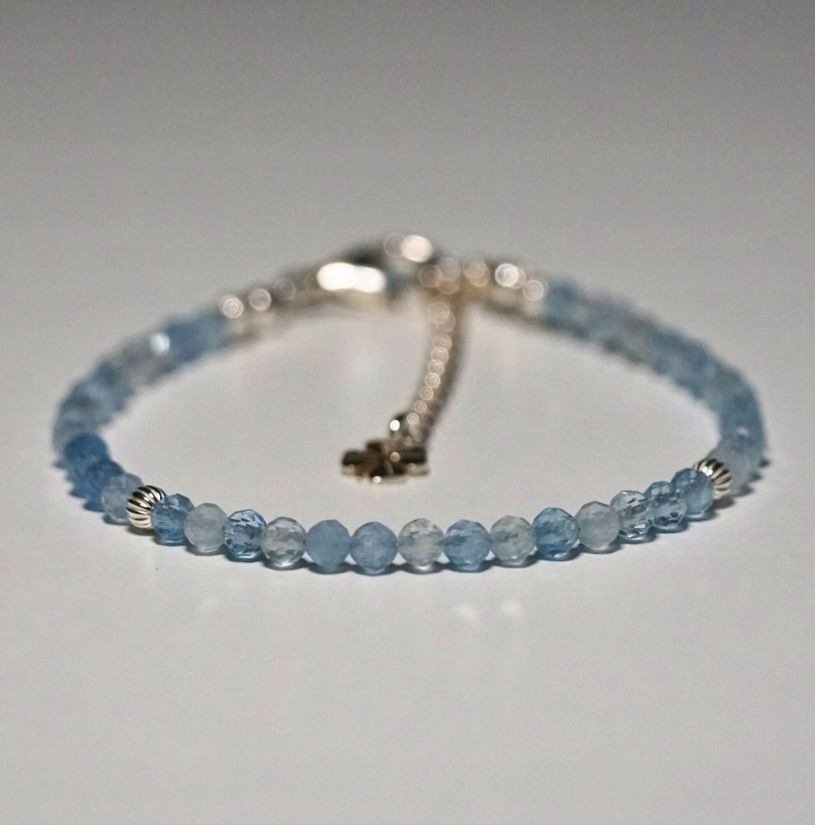 Bransoletka Szczęścia Akwamaryn 3mm - Crystals Break 2 Rozmiary
