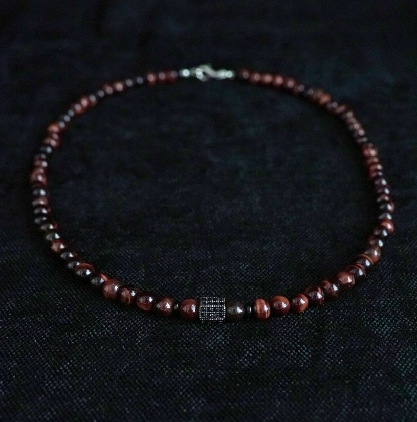 Naszyjnik Bawole Oko 6mm - Crystals Break Męski Talizman Prezent