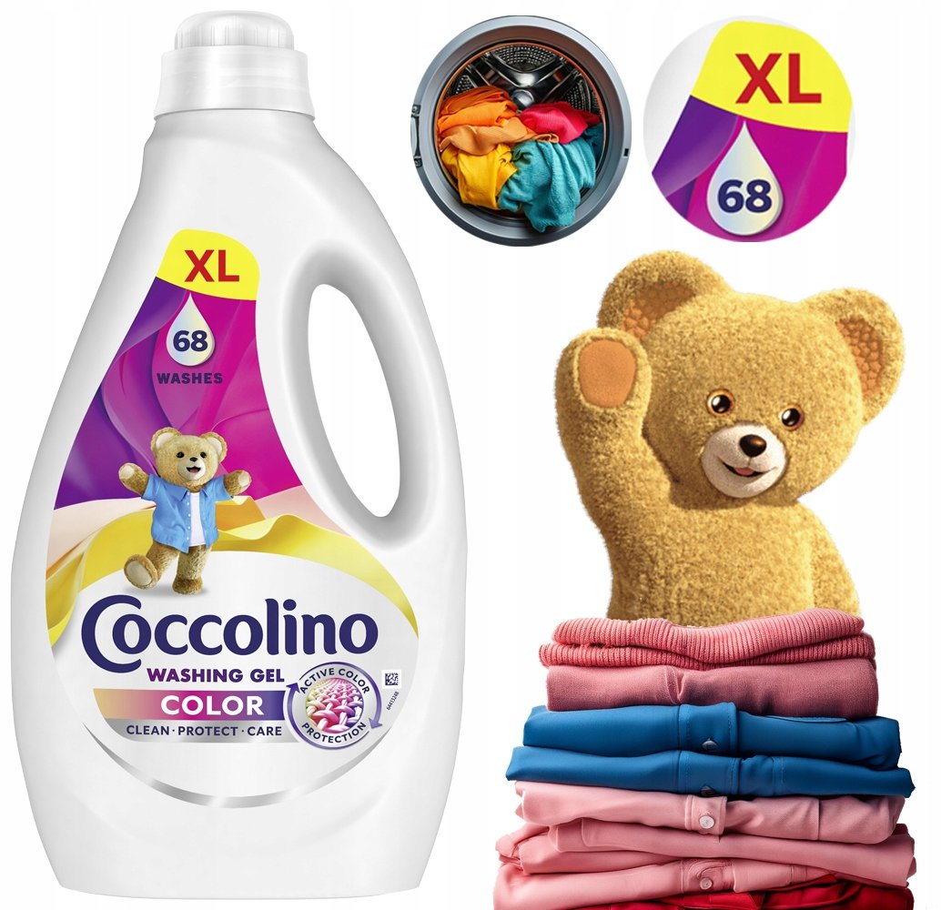 ŻEL DO PRANIA KOLOROWYCH UBRAŃ COCCOLINO COLOR GEL 2,72L XL (68 PRAŃ)