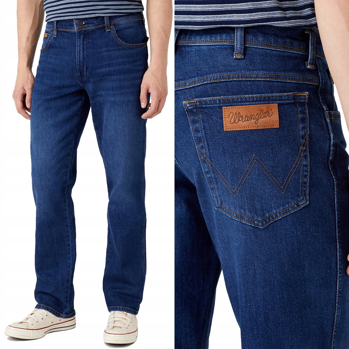 Wrangler TEXAS Dancing Water KLASYCZNE PROSTE CIEMNY DżINS W34 L30