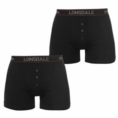 Lonsdale 2 sztuki, bokserki męskie, czarne, Rozmiar L