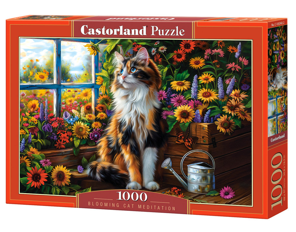 Puzzle 1000 elementów. Medytacja kwitnącego kota