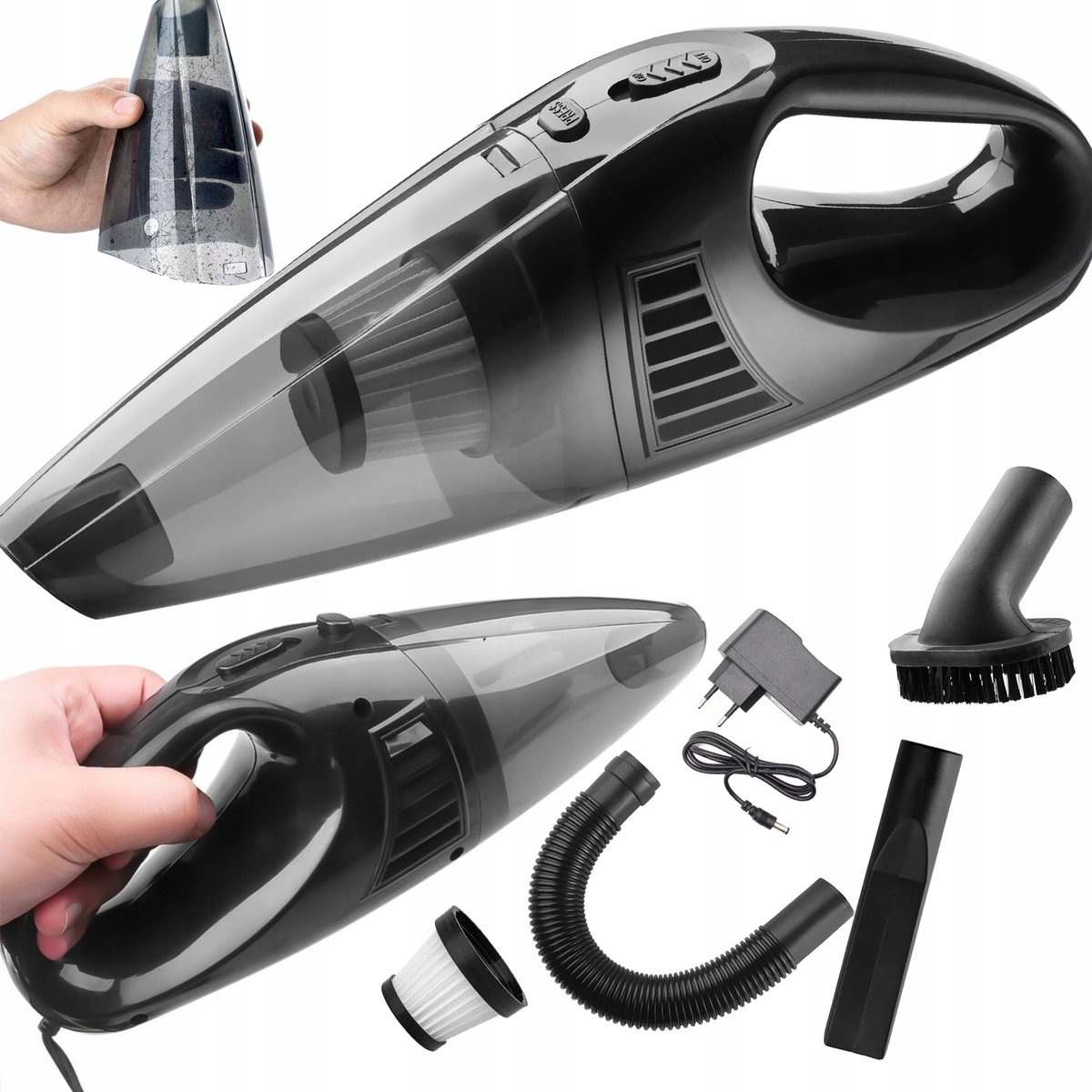 ODKURZACZ SAMOCHODOWY BEZPRZEWODOWY MOCNY 2w1 12V