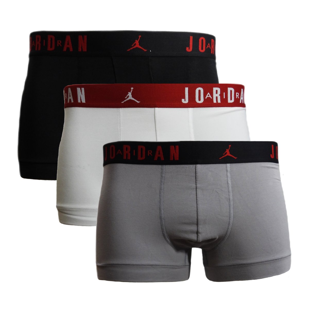 Bokserki męskie Air Jordan Flight Cotton Core Boxer 3-pack Grey/Black/White - JM0693-F66-L
