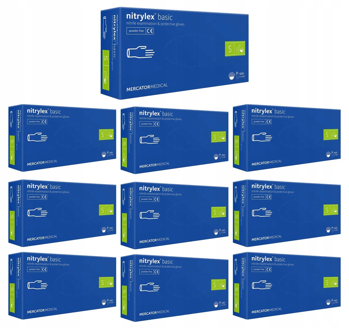RĘKAWICE NITRYL NITRYLEX BEZPUDROWE BASIC DARK BLUE 100 SZT 7-S – 10 kpl.