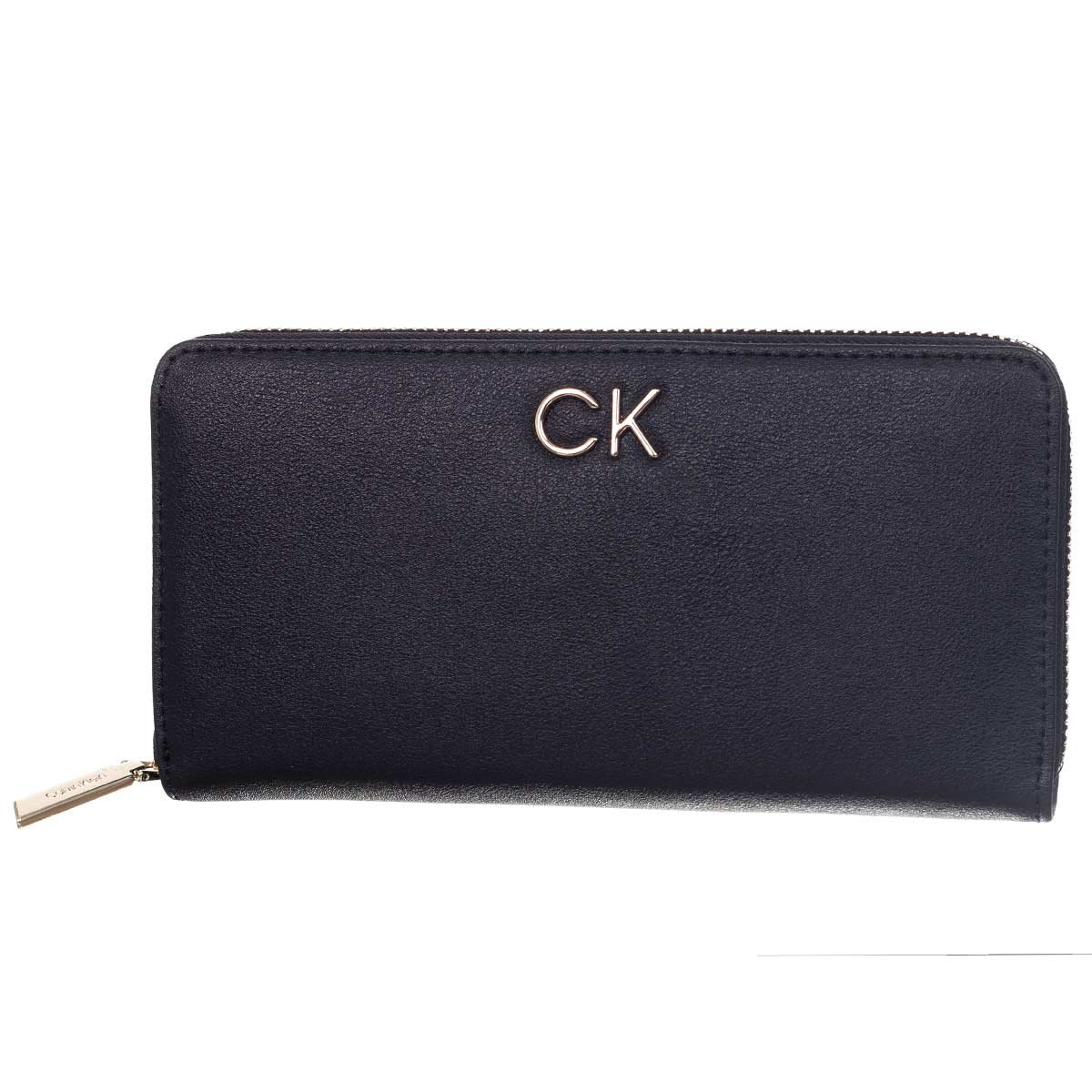 CALVIN KLEIN BEZPIECZNY PORTFEL DAMSKI RE-LOCK SLIM Z/A WALLET LG BLACK K60K608919 BAX