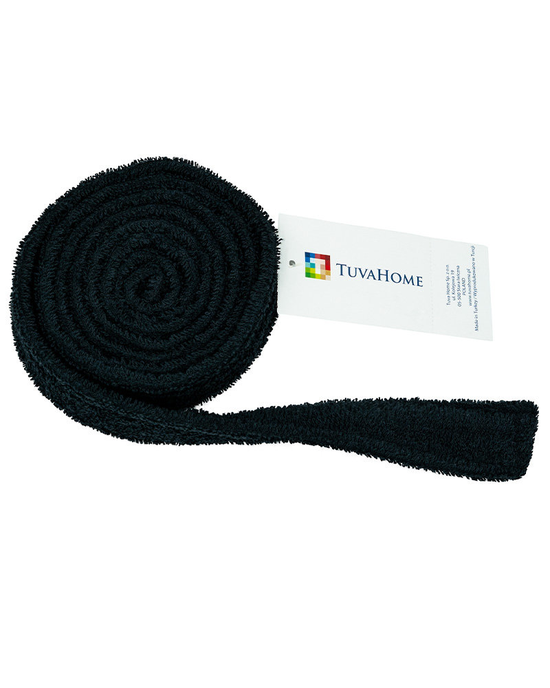 Czarny pasek do szlafroka frotte 180cm 100% bawełna