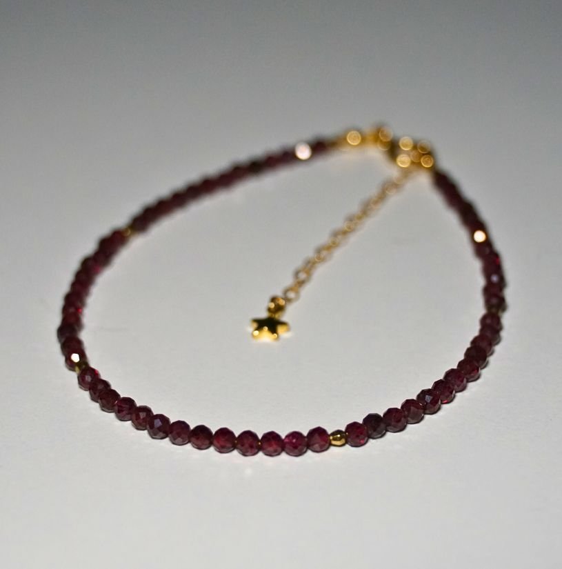 Bransoletka na nogę Granat 3mm - Crystals Break