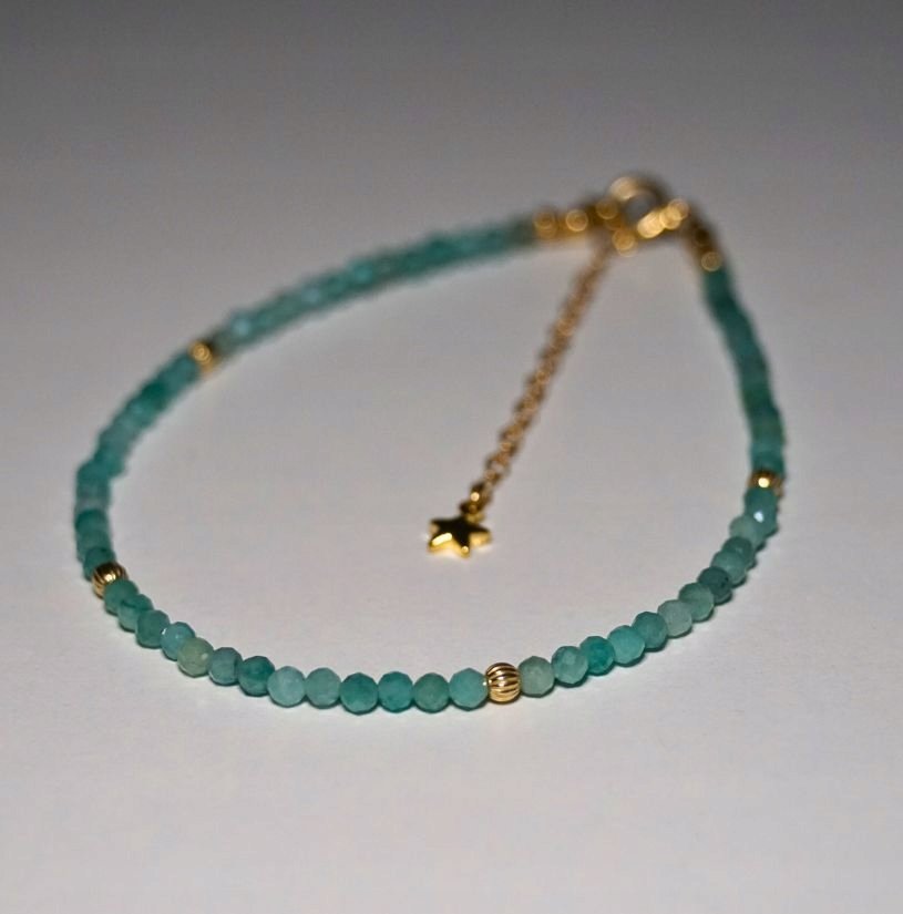 Bransoletka na nogę Szmaragd Jasny 3mm - Crystals Break