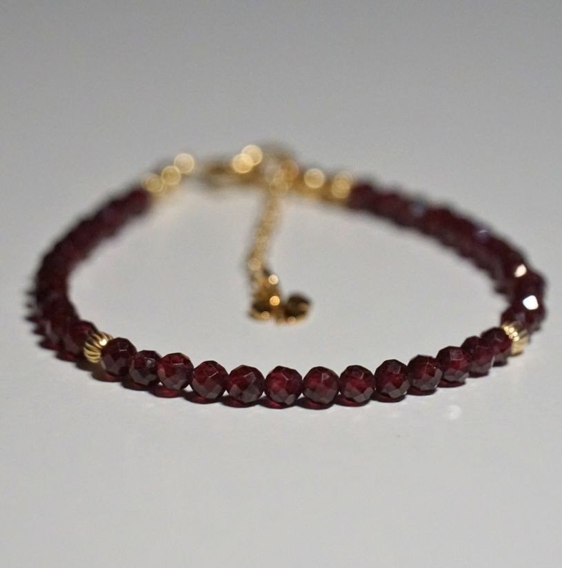 Bransoletka Szczęścia Granat 3mm - Crystals Break 2 Rozmiary