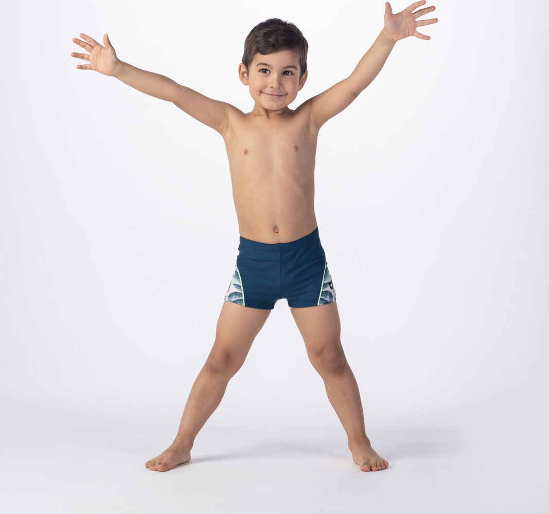 Dziecięce bokserki kąpielowe Aquawave Idaro Kids gibraltar sea/palms print rozmiar 134
