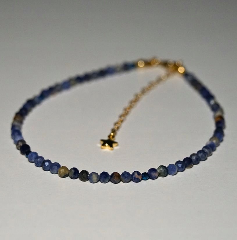 Bransoletka na nogę Sodalit 3mm - Crystals Break WYPRZEDAŻ :)