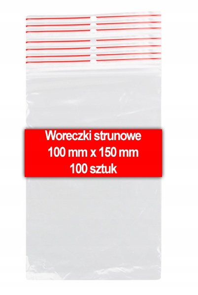 Woreczki Strunowe Torebka Foliowa Worek Woreczek Zestaw 100x150mm 100 sztuk