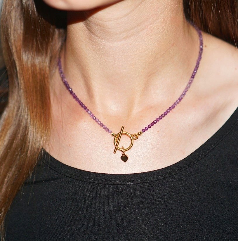 Naszyjnik Toggle Ametyst 3mm - Crystals Break