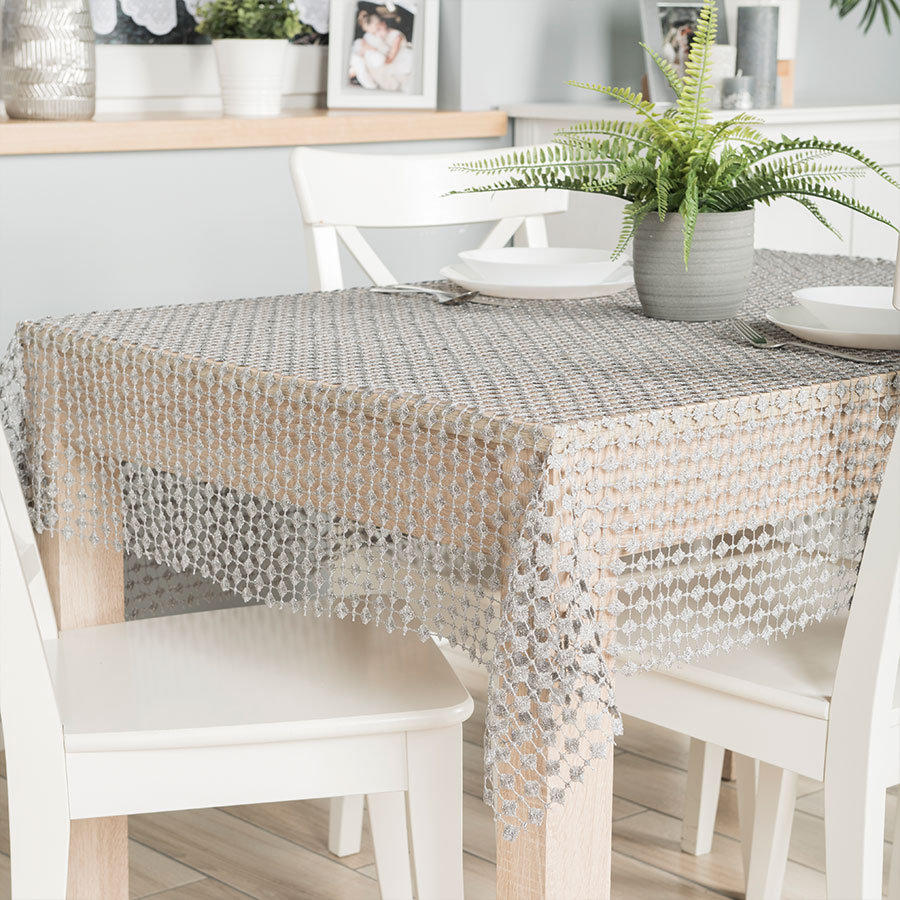 Bianca Obrus gipiurowy, kolor szary 005 z lurexem, 140x240cm 061757/KSP/005/140240/1