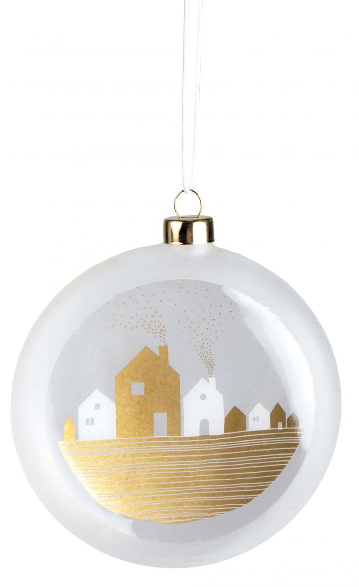 Szklana bombka, miasto 10 cm kod: C90424