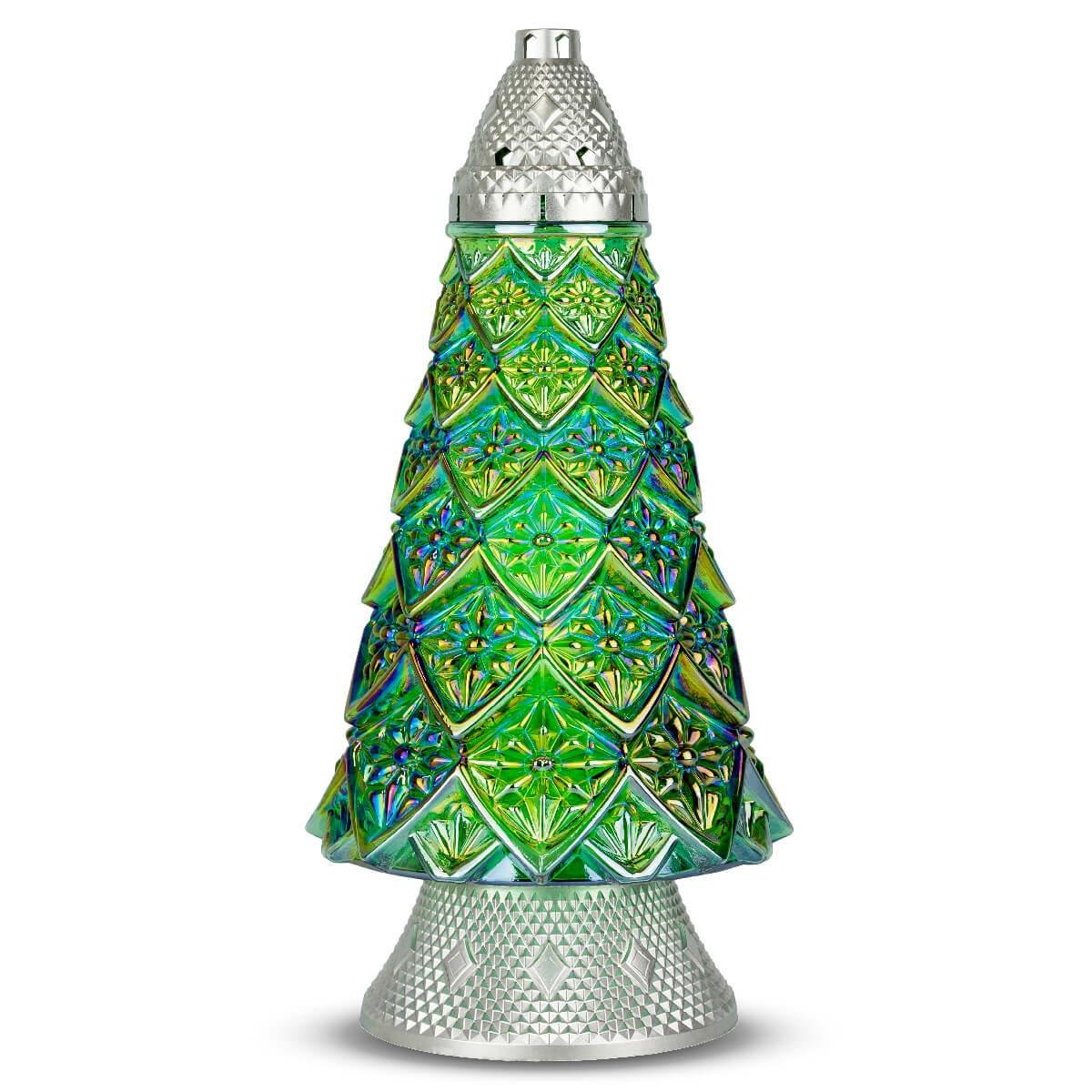 Znicz Choinka Duża 42 cm Zielony DP586 Znicz Szklany Choinka z Wkładem Wymiennym