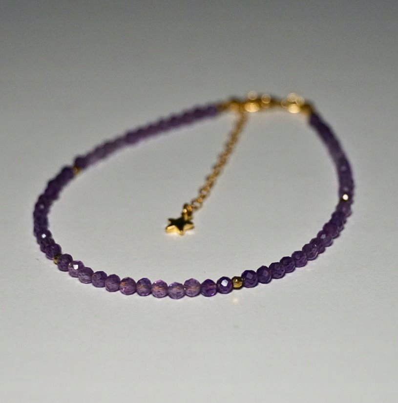 Bransoletka na nogę Ametyst 3mm - Crystals Break