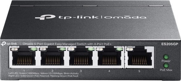 Switch TP-Link TP-Link Omada ES205GP Zarządzany Gigabit Ethernet 10/100/1000 Obsługa PoE Czarny
