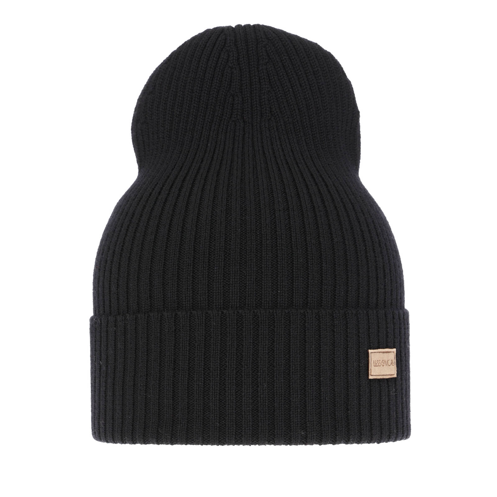 Czapka damska wiosenno - zimowa 100% wełniana merino Sophie - Czarna