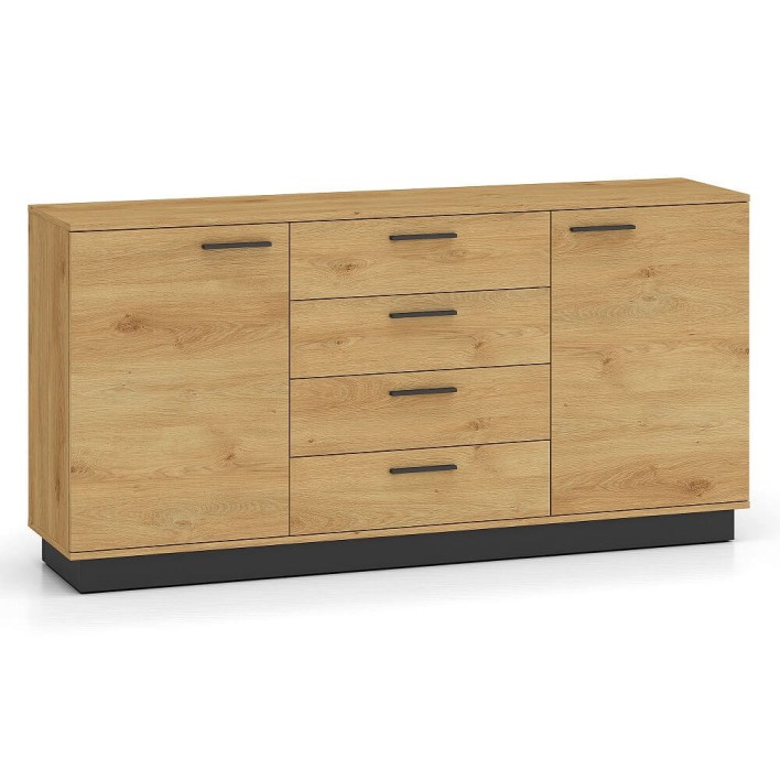 Komoda MODESTO 04 Dąb stylowy, czarny