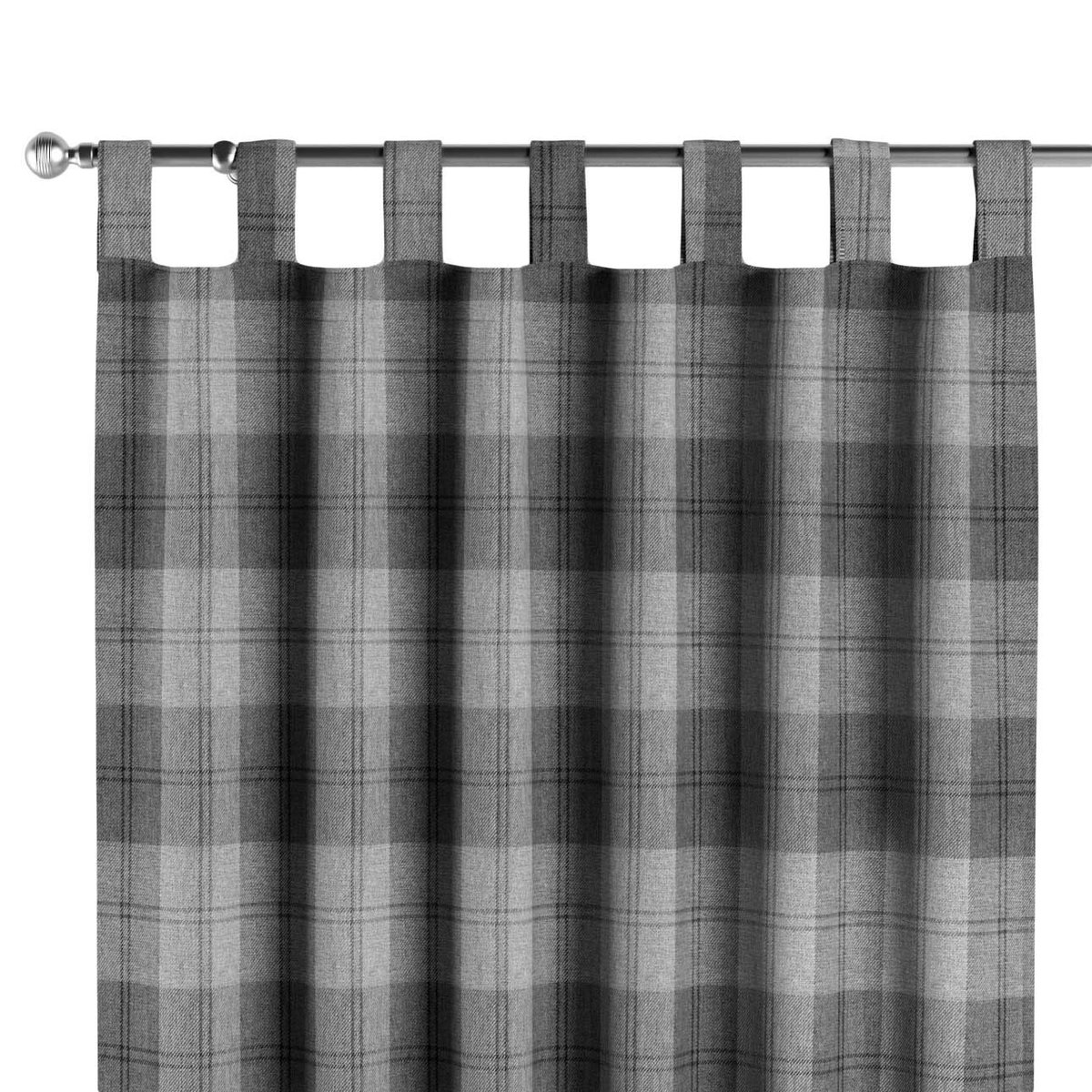 Zasłona na szelkach 1 szt., krata szaro-grafitowa, Edinburgh