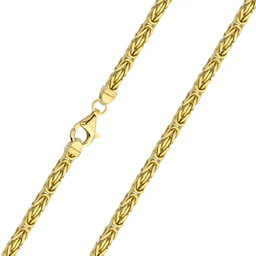 Łańcuszek splot królewski srebrny pozłacany 4mm 60cm