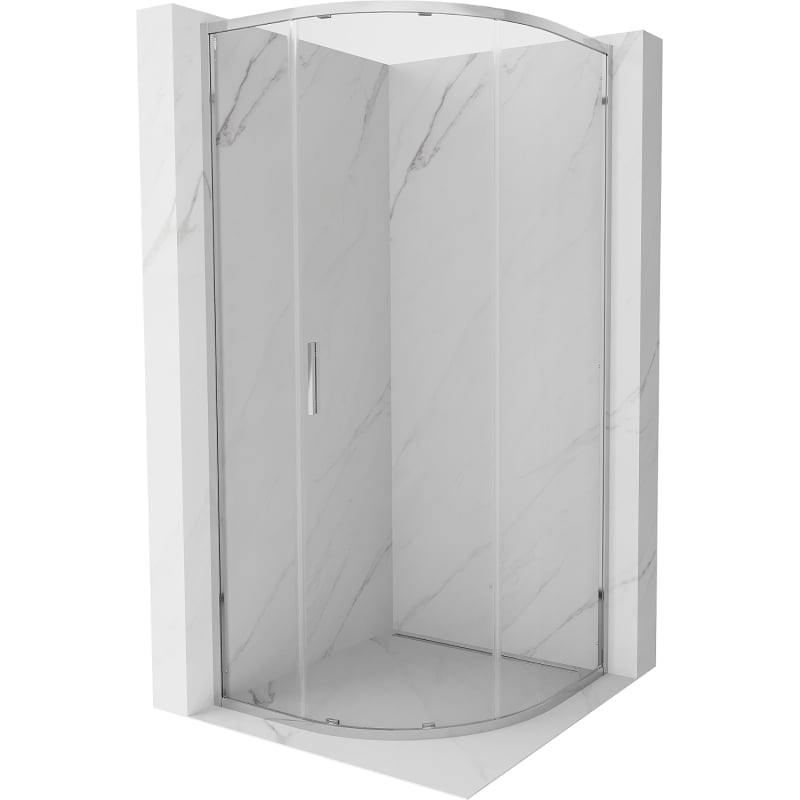 Mexen Exo kabina prysznicowa półokrągła rozsuwana 70 x 70 cm, transparent, chrom - 8131-070-070-01-00