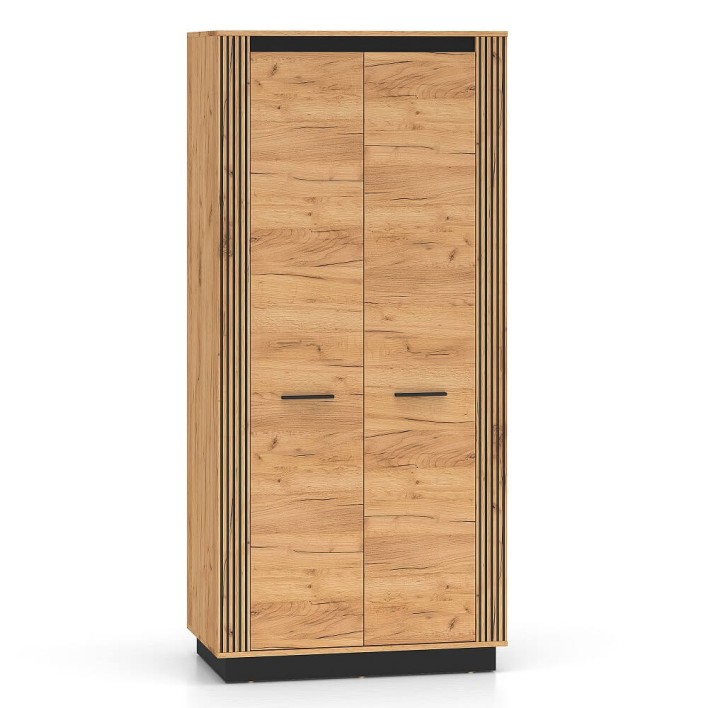 Szafa z lamelami URSO 03 92cm Dąb craft złoty, czarny