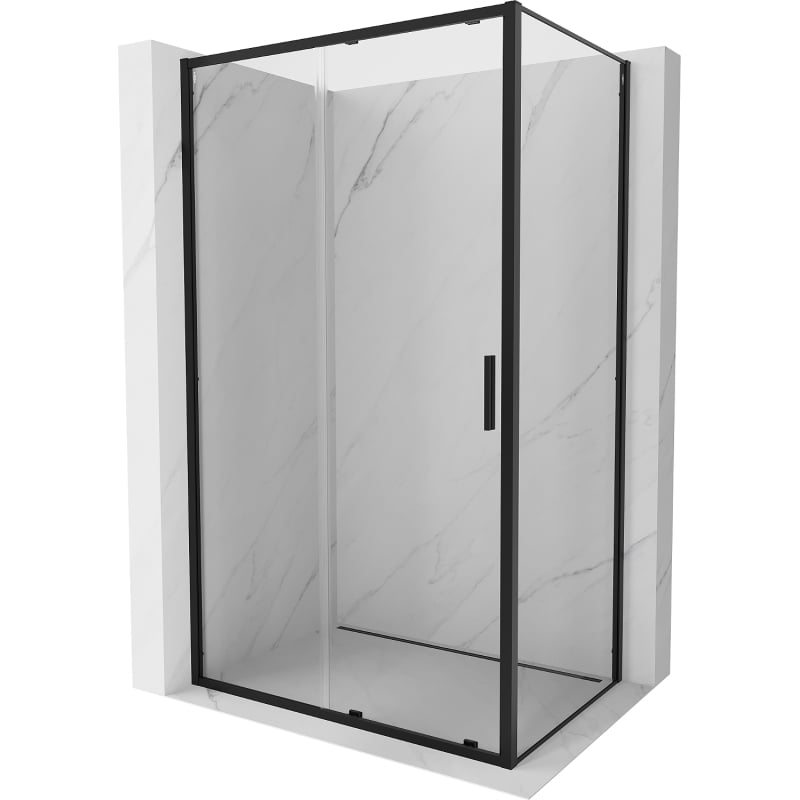 Mexen Exo kabina prysznicowa rozsuwana 100 x 75 cm, transparent, czarna - 8151-100-075-70-00