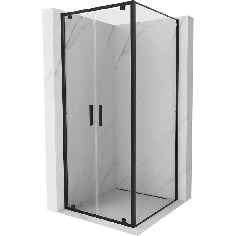 Mexen Exo kabina prysznicowa uchylna 70 x 70 cm, transparent, czarna - 8182-070-070-70-00
