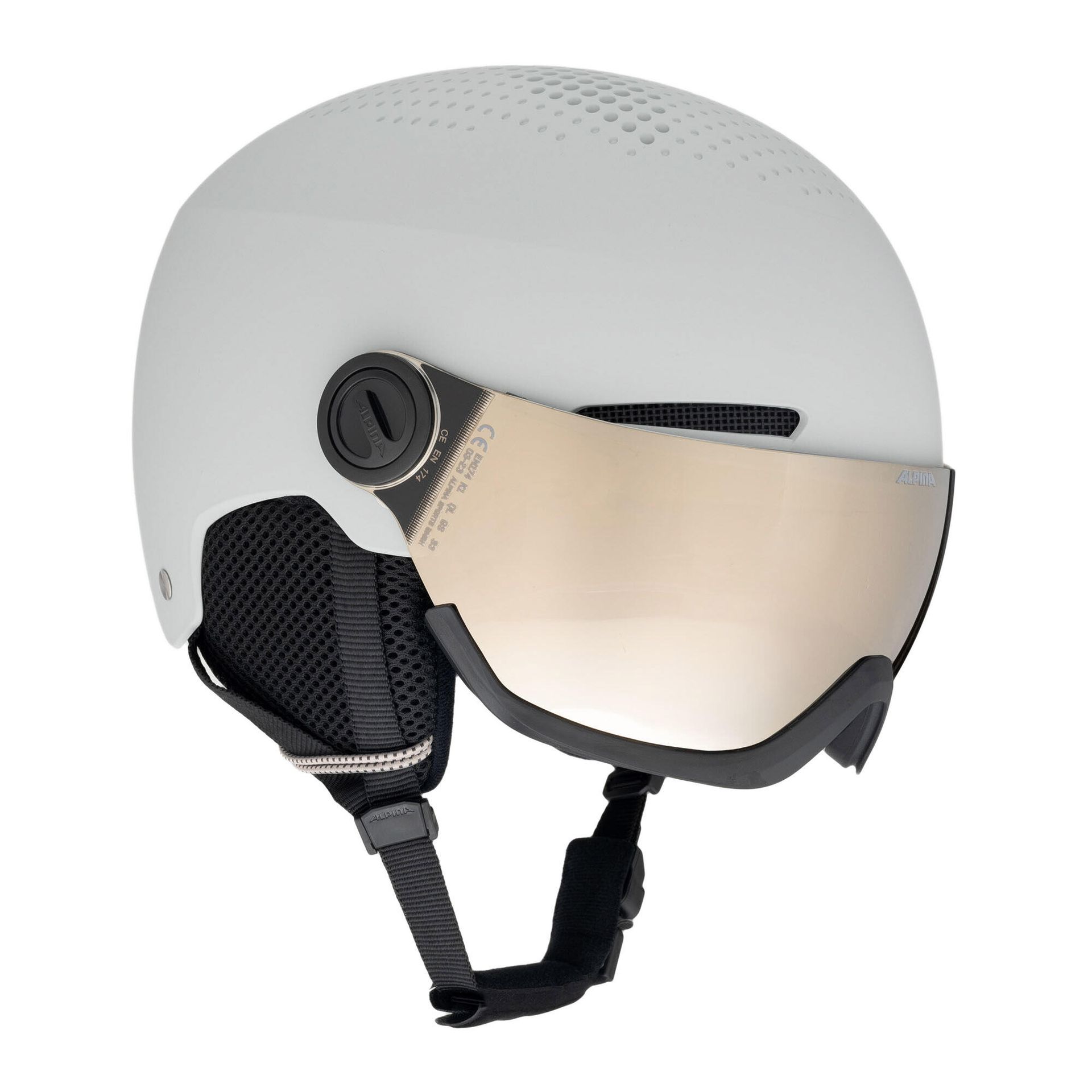 ALPINA ARBER VISOR Q-LITE zimowy kask narciarski snowboardowy z szybą, szary mat 58-61