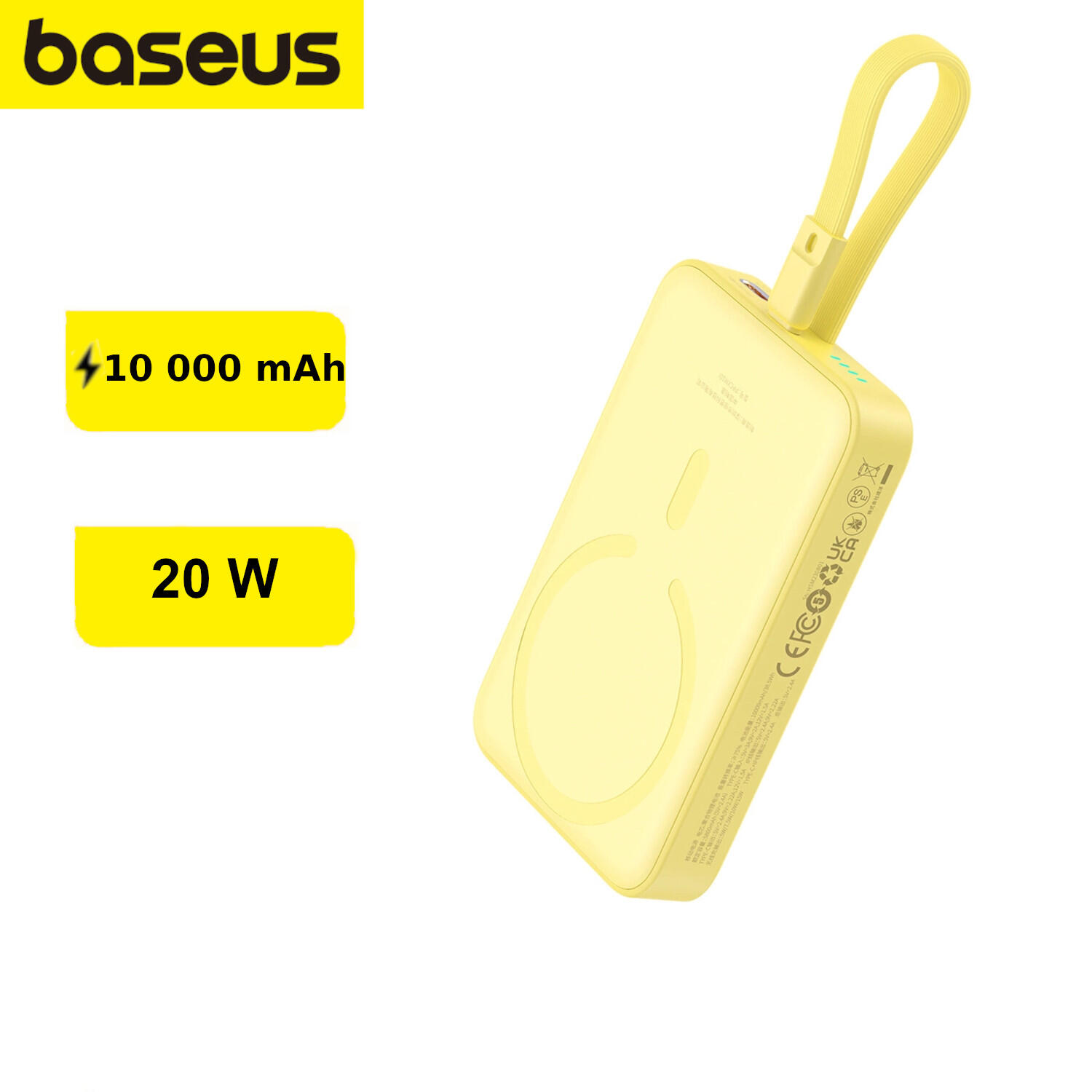 Baseus Magnetic Mini 10000mAh 20W MagSafe Żółty