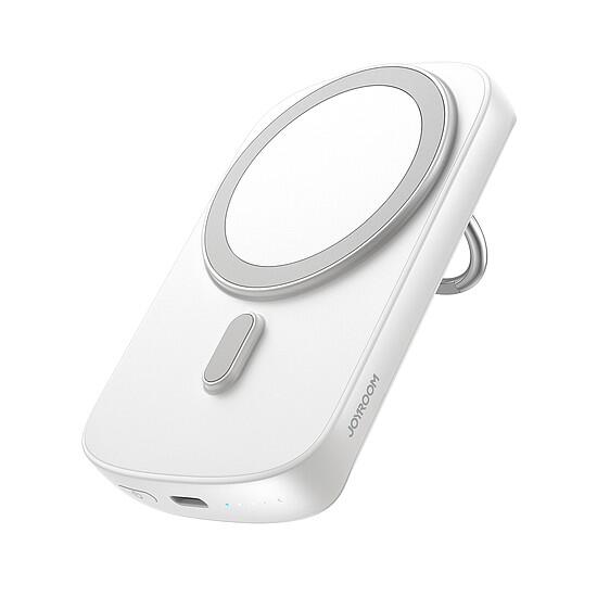 Joyroom powerbank indukcyjny 6000mAh z ringiem i podstawką do 20W biały JR-W030