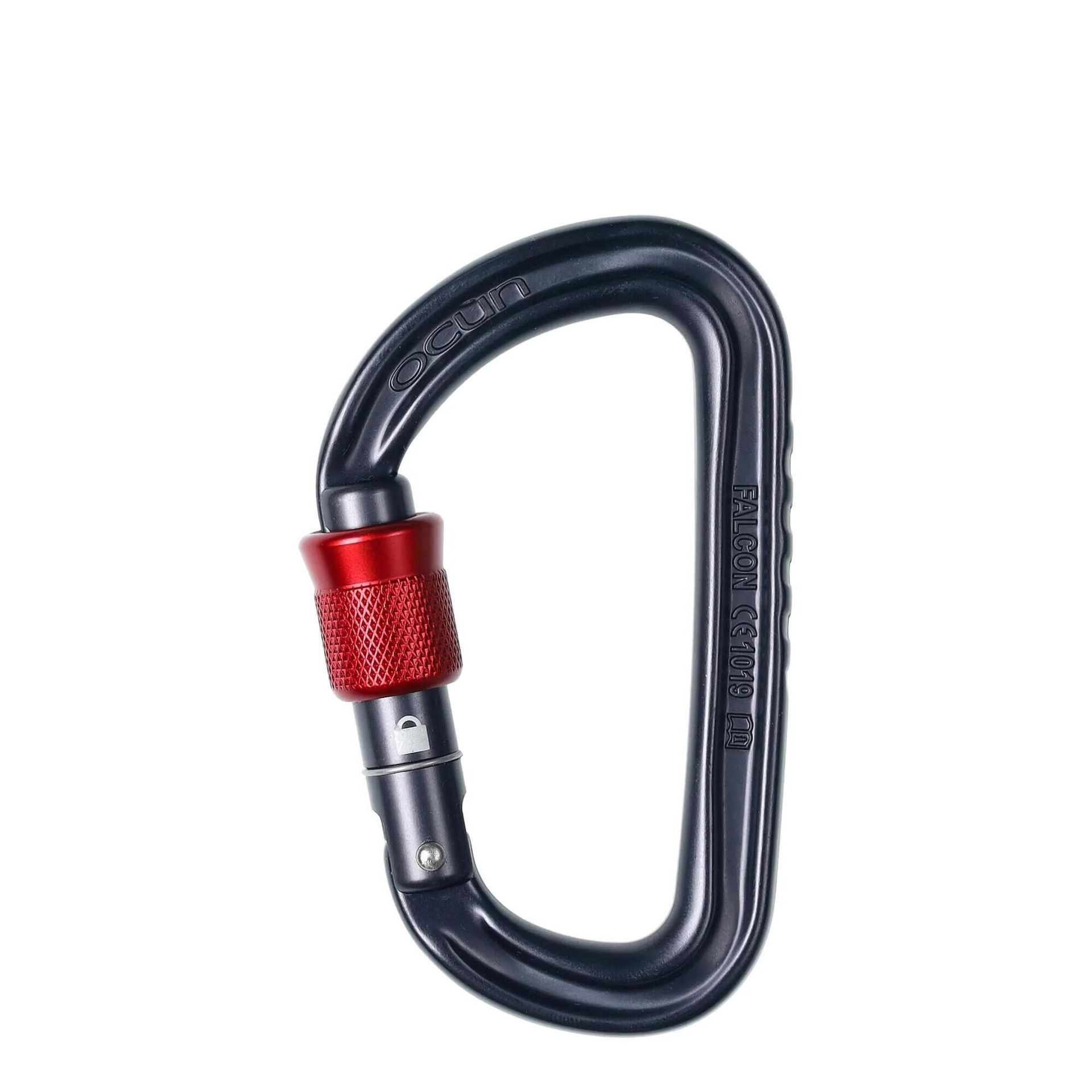 Ocun Falcon Screw Karabinek, antracite/red 2020 Karabinki zakręcane 2448-Anthracite
