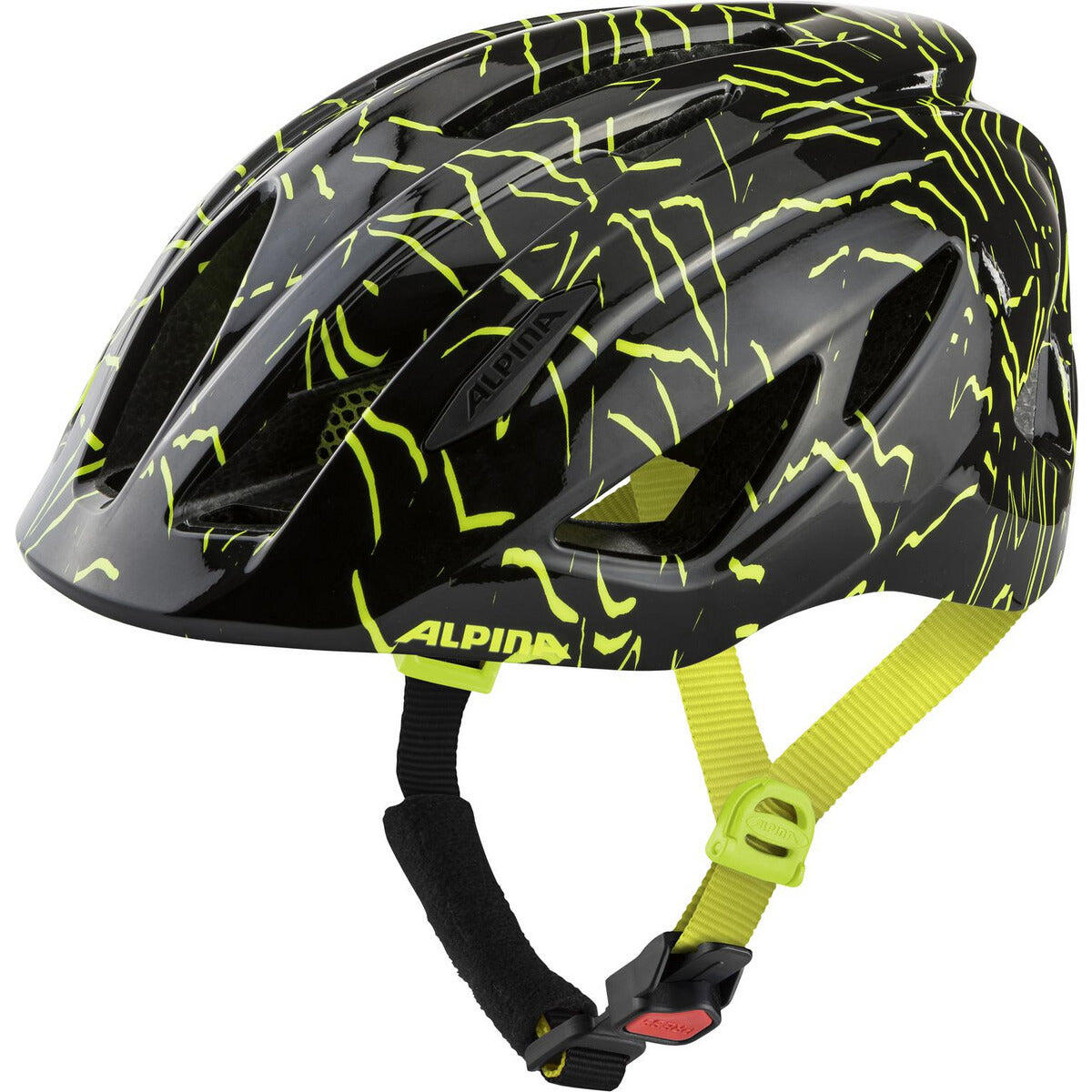 Alpina Unisex - Dzieci, PICO Kask rowerowy, black-neon yellow gloss, 50-55 cm A9761133