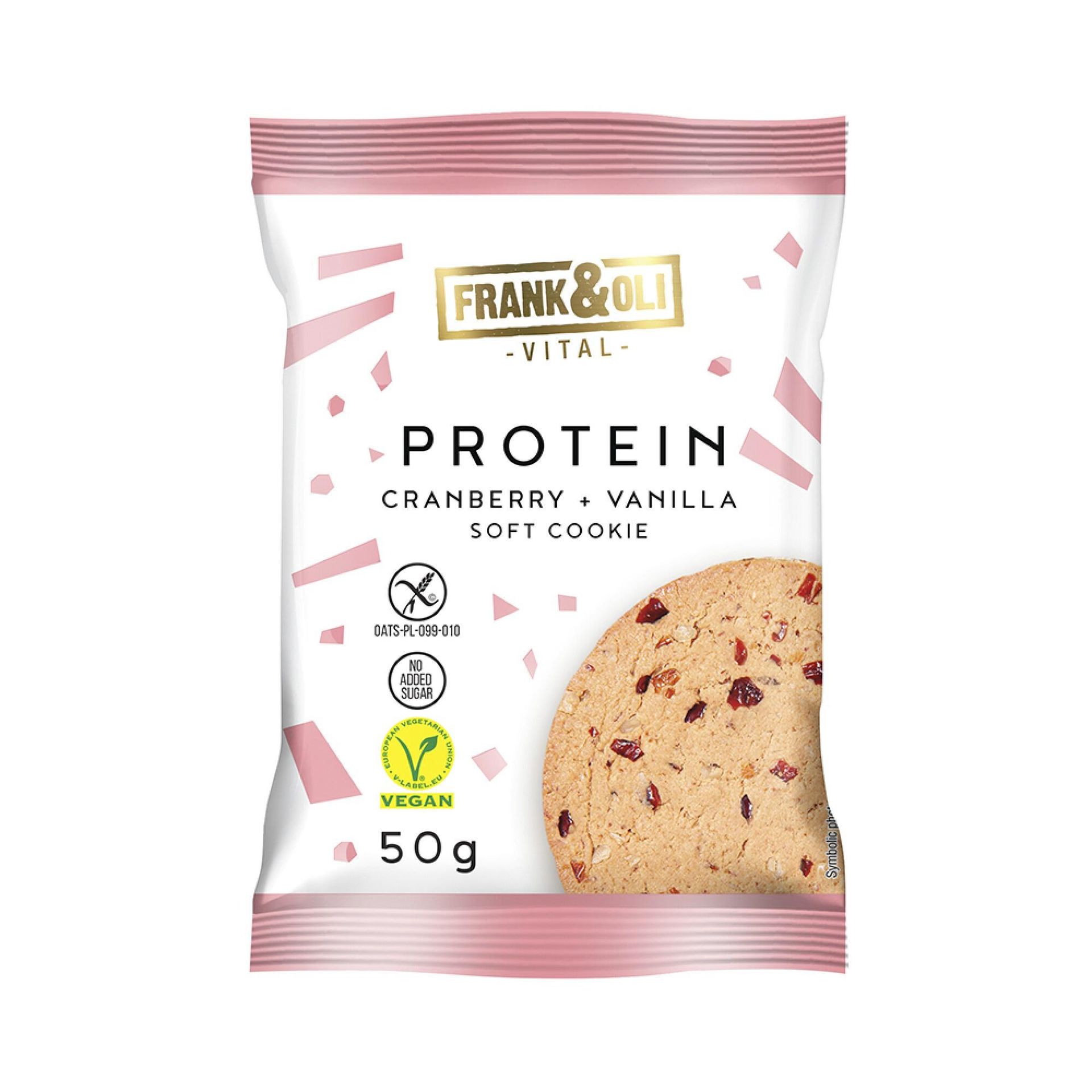 Frank&Oli Ciasteczko proteinowe Żurawina i wanilia 50 g