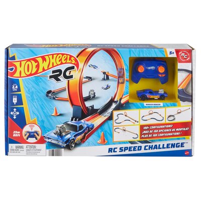 Zestaw torów Hot Wheels RC 1:64 z 30 elementami i pojazdem zdalnie sterowanym (194735240913)