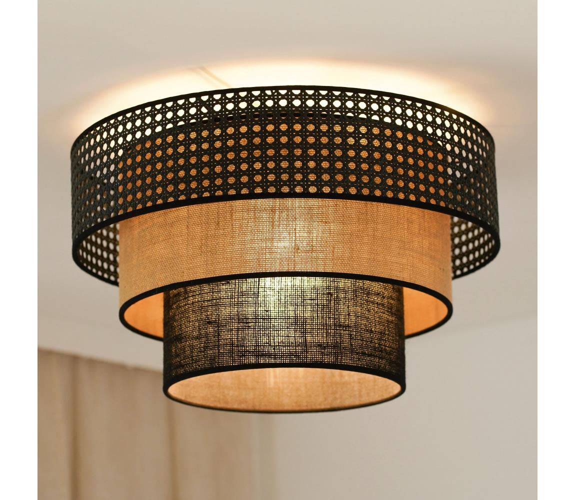 Brilagi - Plafon DAKOTA LUNETA 1xE27/15W/230V śr. 45 cm czarny/beżowy