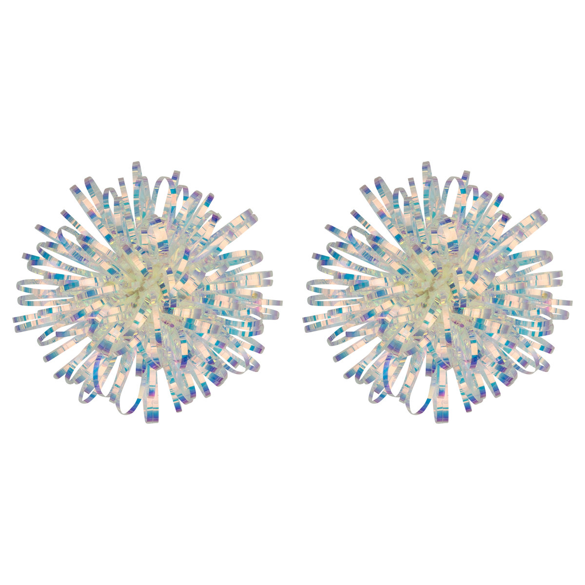 SPARKLEZ Rozeta pompon białe holo 2szt 10cm